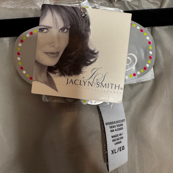 *NWT* Vintage Women’s Jaclyn Smith Faux Leather Metallic Pewter Jacket Sz XL - Picture 6 of 9